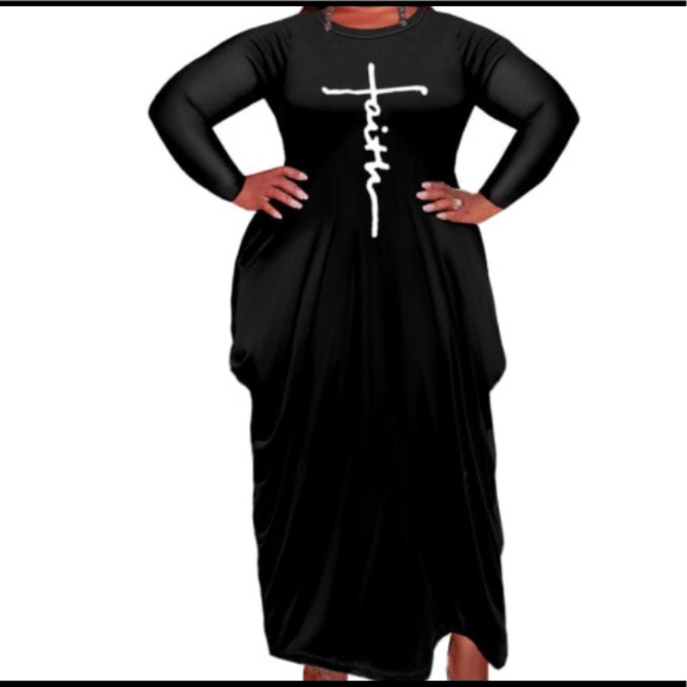 Blessed Graphic Dress that fits comfortable.